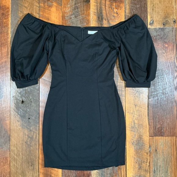 More To Come Black Puff Sleeve Mini Dress Women’s Size Small Cocktail Party Dres - Picture 5 of 9
